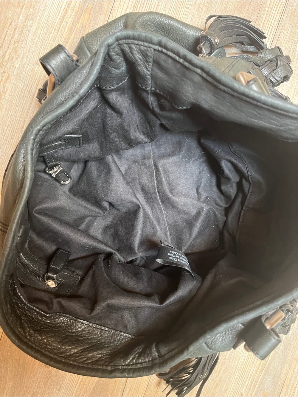 Kenneth Cole New York Black Pebble Leather Shoulder Bag with Braided Trim - Picture 7 of 9